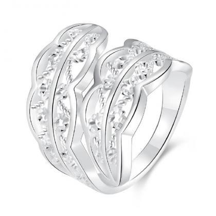 Jenny Jewelry R740 Silver Plated Design Lady Ring
