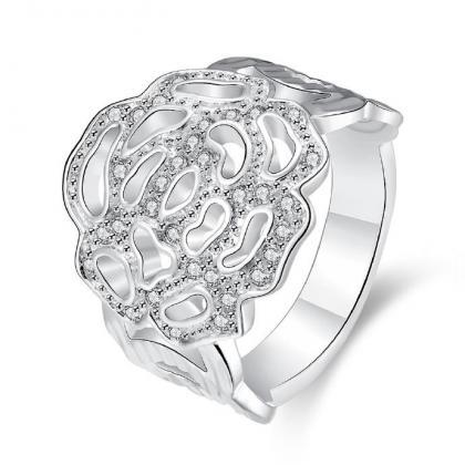 Jenny Jewelry R741 Silver Plated Design Lady Ring