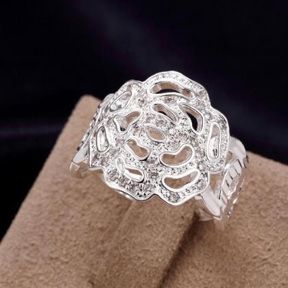 Jenny Jewelry R741 Silver Plated Design Lady Ring