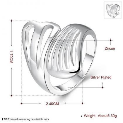Jenny Jewelry R742 Silver Plated Design Lady Ring