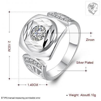 Jenny Jewelry R743 Silver Plated Design Lady Ring
