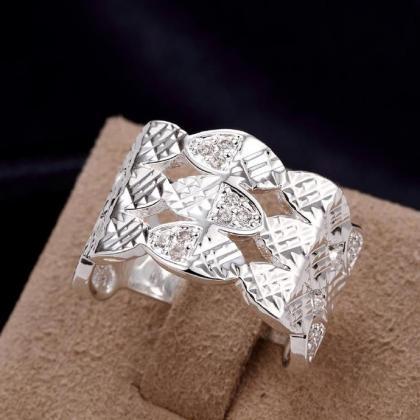Jenny Jewelry R744 Silver Plated Design Lady Ring