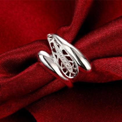 Jenny Jewelry R746 Silver Plated Design Lady Ring