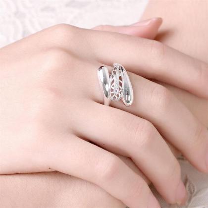Jenny Jewelry R746 Silver Plated Design Lady Ring