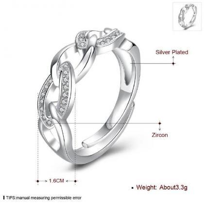 Jenny Jewelry R748 Silver Plated Design Lady Ring..