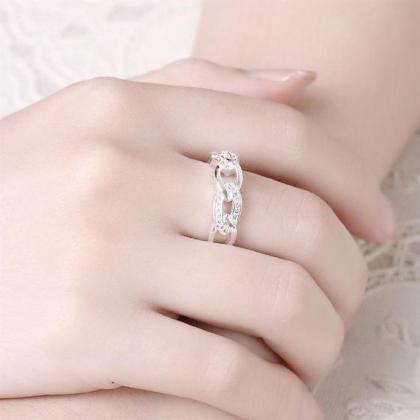 Jenny Jewelry R748 Silver Plated Design Lady Ring..