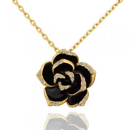 Jenny Jewelry N008 18k Real Gold Love Flower..