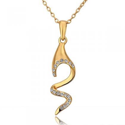 Jenny Jewelry N673 18k Real Gold Plated Necklace..