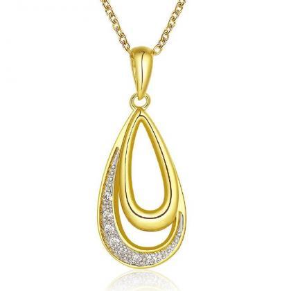 Jenny Jewelry N815-c 18k Real Gold Plated Necklace..