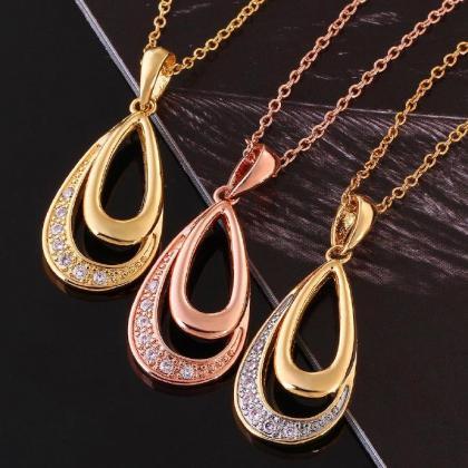 Jenny Jewelry N815-c 18k Real Gold Plated Necklace..