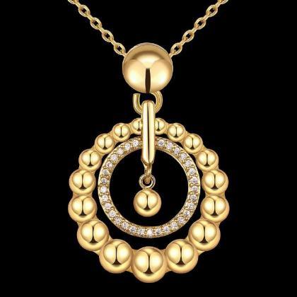 Jenny Jewelry N854-a 18k Real Gold Plated Necklace..
