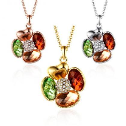 Jenny Jewelry N869-a 18k Real Gold Plated Necklace..