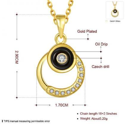 Jenny Jewelry N872-a 18k Real Gold Plated Necklace..