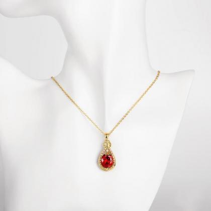 Jenny Jewelry N884-a 18k Real Gold Plated Necklace..