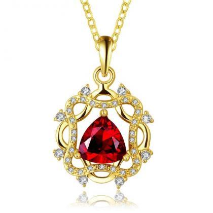 Jenny Jewelry N889-a 18k Real Gold Plated Necklace..
