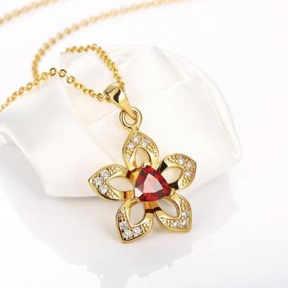 Jenny Jewelry N892-a 18k Real Gold Plated Necklace..