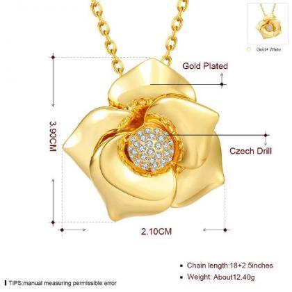 Jenny Jewelry N914-a 18k Real Gold Plated Necklace..