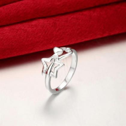 Jenny Jewelry R754 Silver Plated Design Lady Ring..