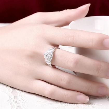 Jenny Jewelry R760 Silver Plated Design Lady Ring..