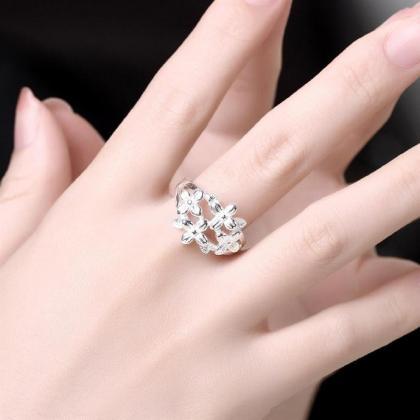 Jenny Jewelry R763 Silver Plated Design Lady Ring..