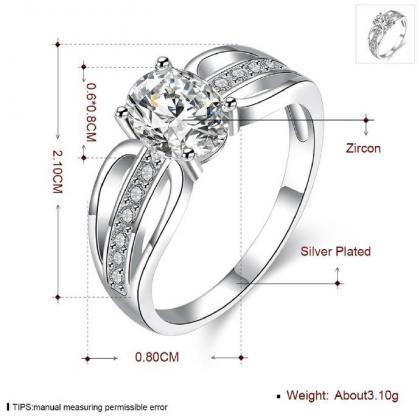 Jenny Jewelry R764 Silver Plated Design Lady Ring..