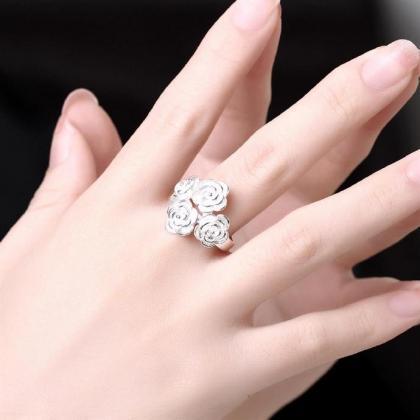 Jenny Jewelry R768 Silver Plated Design Lady Ring