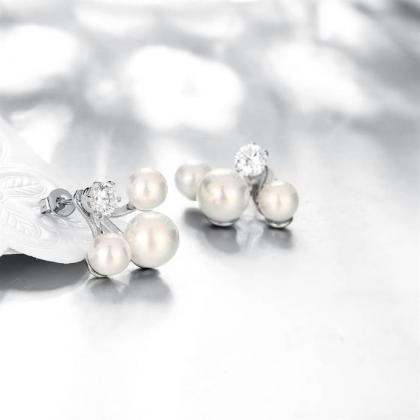 Jenny Jewelry E066 Luxury Trendy Pearl Earring