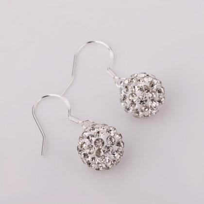 Jenny Jewelry E003 Silver Crystal Earring