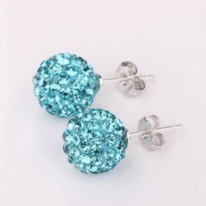 Jenny Jewelry E014 Silver Crystal Earring