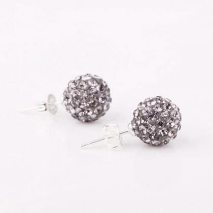 Jenny Jewelry E015 Silver Crystal Earring