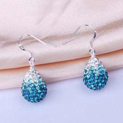 Jenny Jewelry E051 Silver Crystal Earring