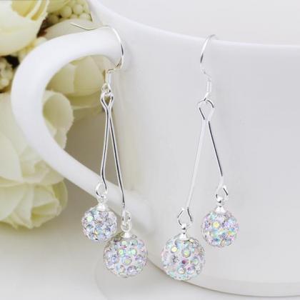 Jenny Jewelry E160 Silver Crystal Earring