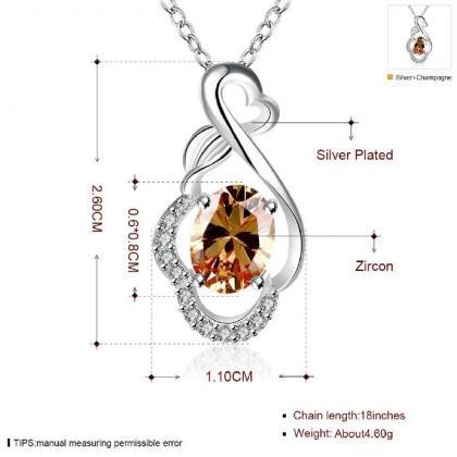 Jenny Jewelry N010-a Silver Plated Necklace Brand..