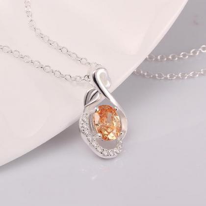 Jenny Jewelry N010-a Silver Plated Necklace Brand..