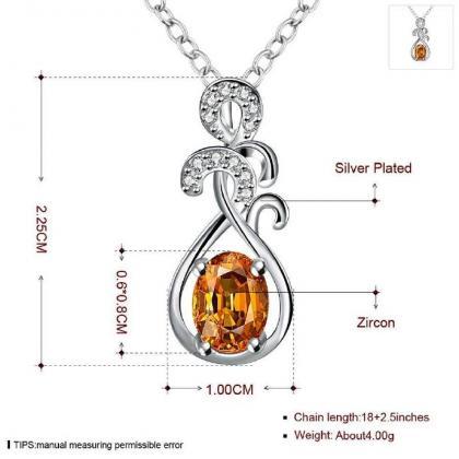 Jenny Jewelry N016 Silver Plated Necklace Brand..