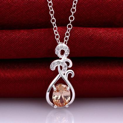 Jenny Jewelry N016 Silver Plated Necklace Brand..