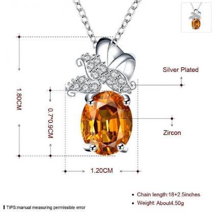 Jenny Jewelry N026-a Silver Plated Necklace Brand..