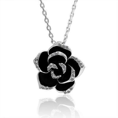 Jenny Jewelry N008 18K Real Gold Love Flower Necklace for Women