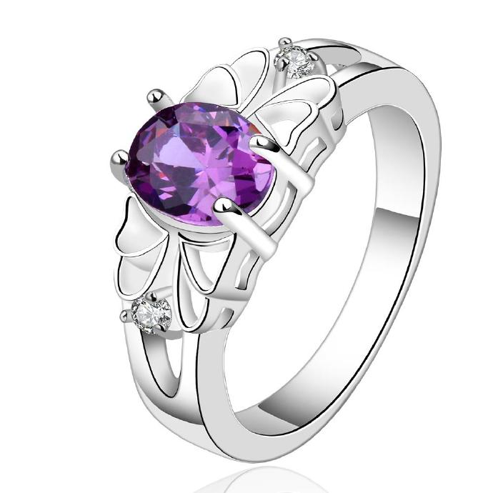 Jenny Jewelry R550-8 Silver Plated Design Lady Ring
