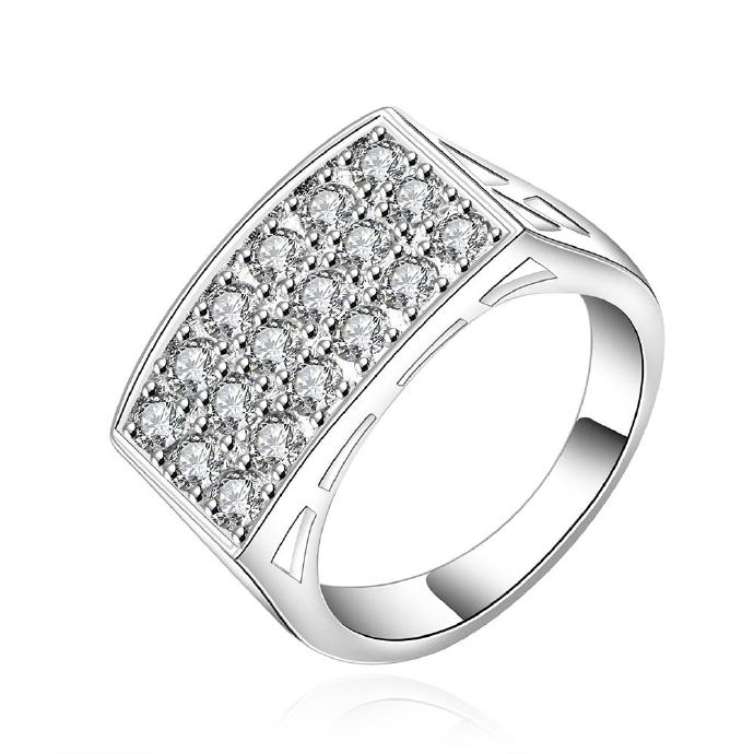 Jenny Jewelry R553-8 Silver Plated Design Lady Ring