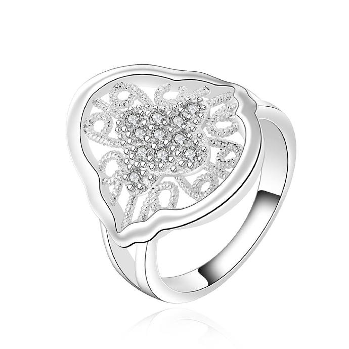 Jenny Jewelry R554-8 Silver Plated Design Lady Ring