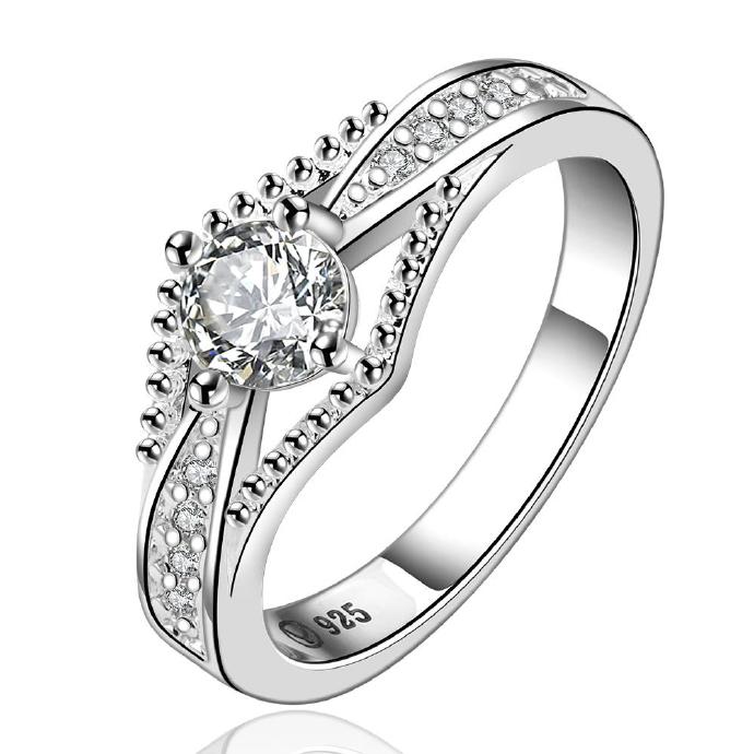 Jenny Jewelry R597 Silver Plated Design Lady Ring