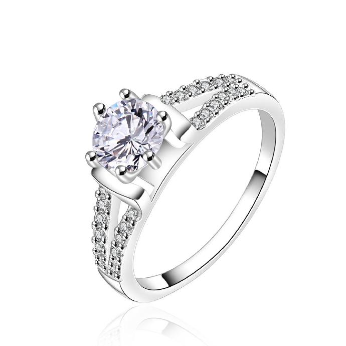 Jenny Jewelry R628-a Silver Plated Design Lady Ring