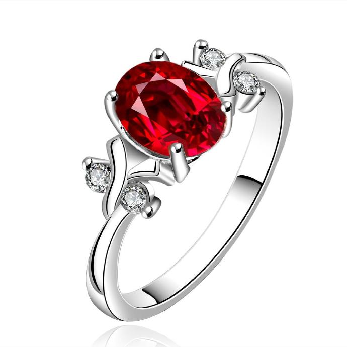 Jenny Jewelry R642-a Silver Plated Design Lady Ring