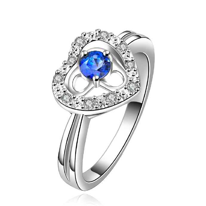 Jenny Jewelry R643-a Silver Plated Design Lady Ring
