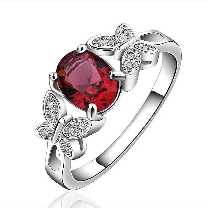 Jenny Jewelry R648-a Silver Plated Design Lady Ring