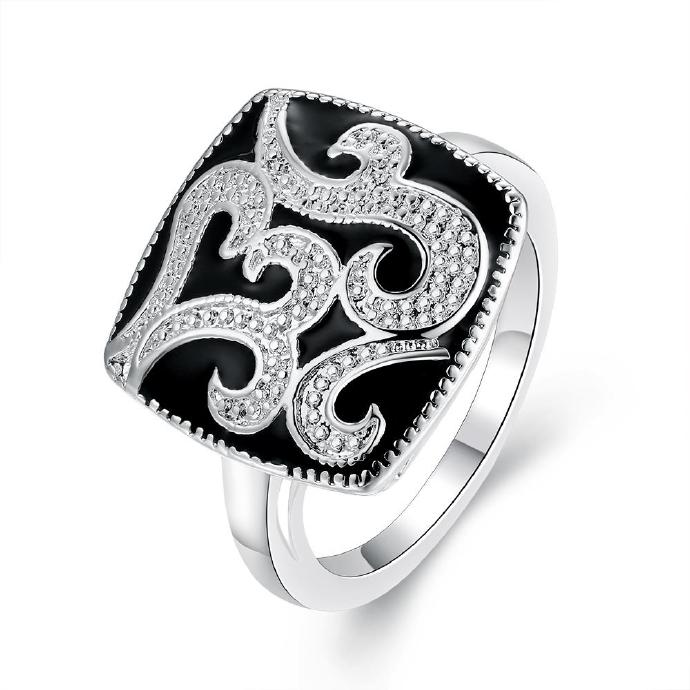Jenny Jewelry R675 Silver Plated Design Lady Ring
