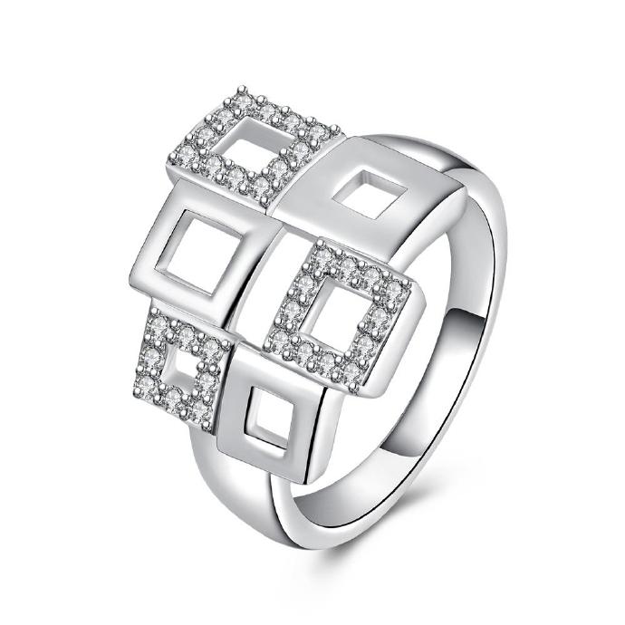 Jenny Jewelry R709 Attractive Design Different Styles Silver Plated American Diamond Rings