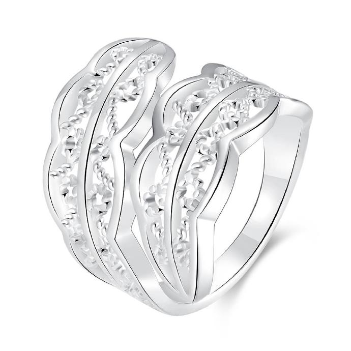 Jenny Jewelry R740 Silver Plated Design Lady Ring