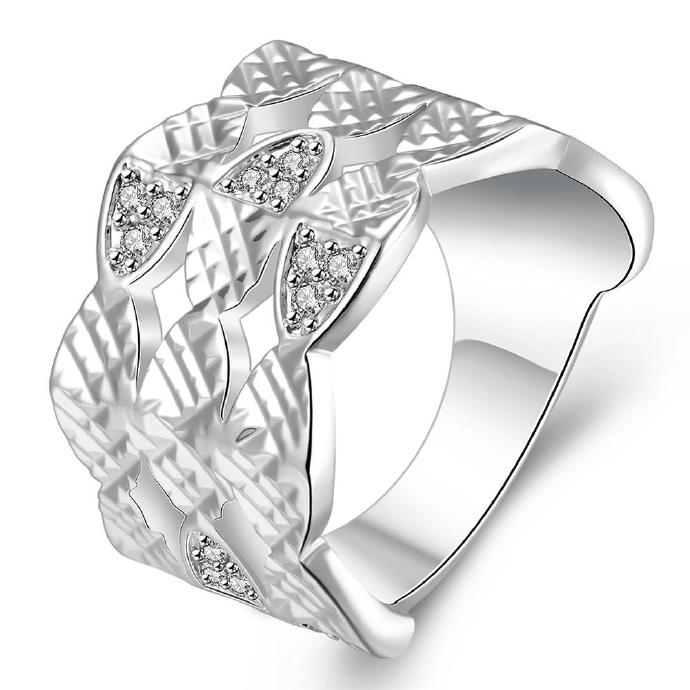 Jenny Jewelry R744 Silver Plated Design Lady Ring